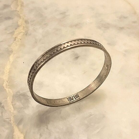Low Luv x Erin Wasson Jewelry - Low Luv Erin Wasson Silver Boho Navajo Native Bangle Bracelet Moto Punk Biker